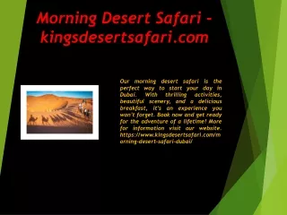 Morning Desert Safari - kingsdesertsafari.com