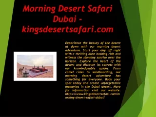 Morning Desert Safari Dubai - kingsdesertsafari.com
