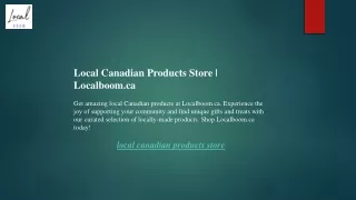 Local Canadian Products Store Localboom.ca
