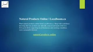Natural Products Online  Localboom.ca