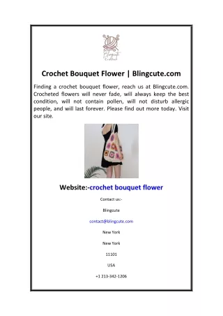 Crochet Bouquet Flower  Blingcute.com