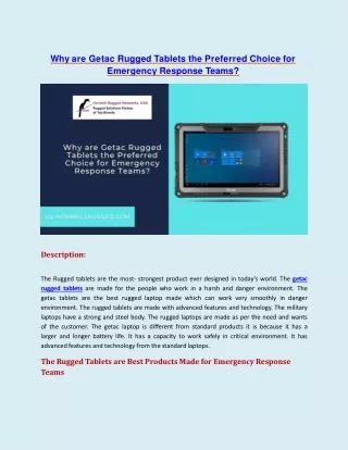 Why Are Getac Rugged Tablets the Preferred Choice for Emergency Response Teams?