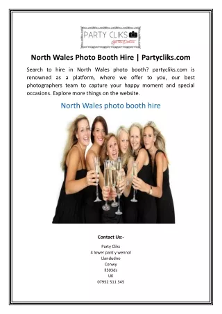 North Wales Photo Booth Hire | Partycliks.com