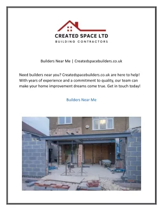 Builders Near Me Createdspacebuilders.co.uk