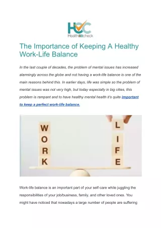 _The Importance of Keeping A Healthy Work-Life Balance