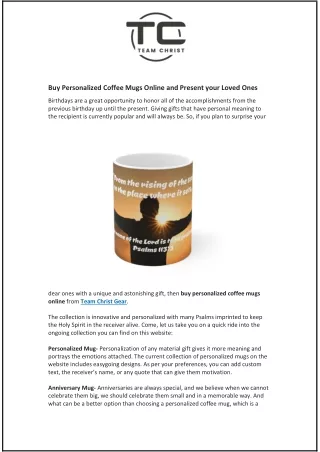 Buy Personalized Coffee Mugs Online and Present your Loved Ones