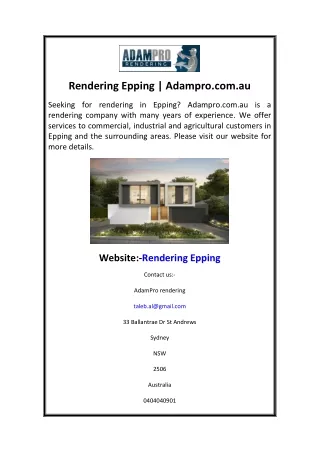 Rendering Epping Adampro.com.au