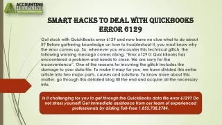 The best ever method to fix QuickBooks error 6129