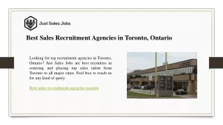 Best Sales Recruitment Agencies in Toronto, Ontario