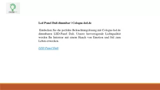 Led Panel Dali dimmbar  Cologne-led.de