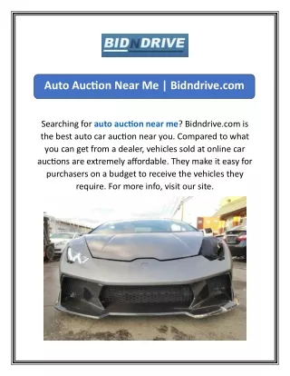 Auto Auction Near Me  Bidndrive.com