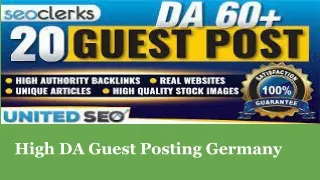 High DA Guest Posting Germany