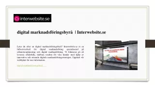 digital marknadsföringsbyrå   Interwebsite.se