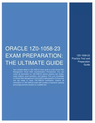 Oracle 1Z0-1058-23 Exam Preparation: The Ultimate Guide