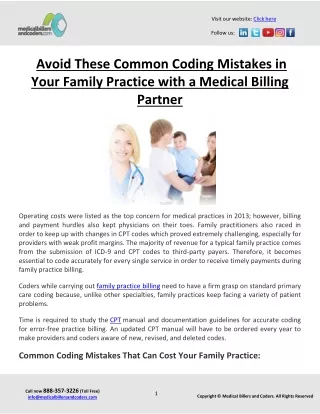 Avoid These Common Coding Mistakes in Your Family Practice with a Medical Billing Partner