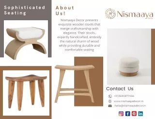 Elevate Your Seating Experience with Nismaaya Decor Timeless Wooden Stools