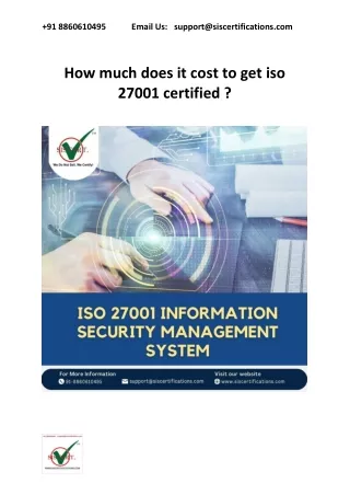 How much does it cost to get iso 27001 certified