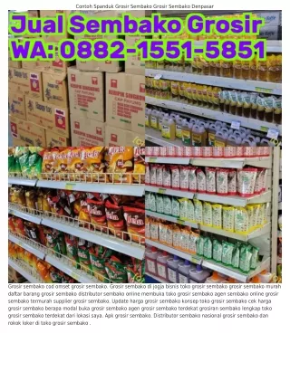 ౦88ᒿ-1551-5851 (WA) Agen Sembako Usaha Distributor Sembako Nasional