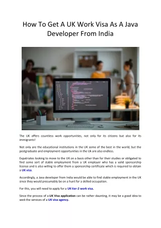 How To Get A UK Work Visa As A Java Developer From India