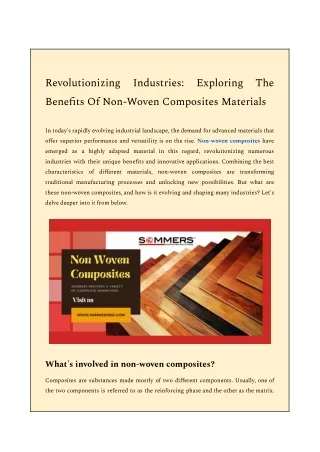Revolutionizing Industries_ Exploring The Benefits Of Non-Woven Composites Materials