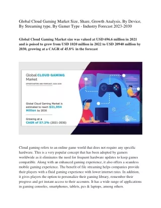 Global Cloud Gaming Market