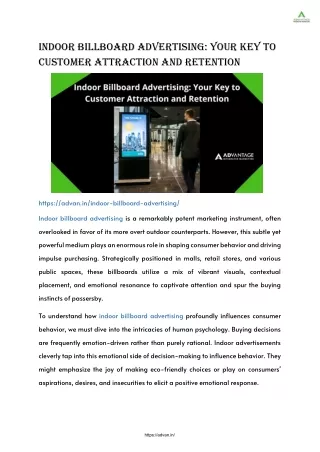 Indoor Billboard Advertising: Your Key to Customer Attraction and Retention