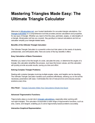 _Mastering Triangles Made Easy_ The Ultimate Triangle Calculator_