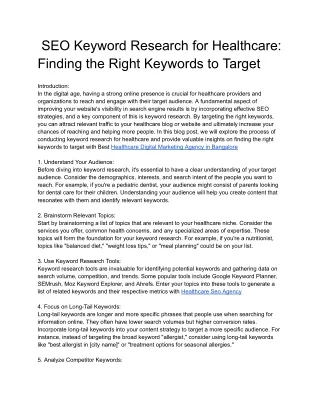 SEO Keyword Research for Healthcare_ Finding the Right Keywords to Target