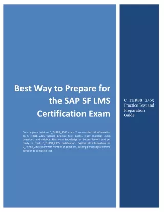 Best Way to Prepare for the SAP SF LMS Certification Exam