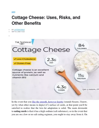 Cottage Cheese Uses, Risks, and Other Benefits