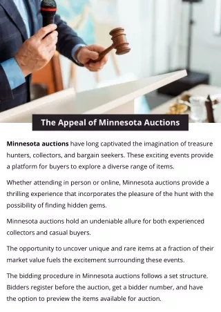 The Appeal of Minnesota Auctions