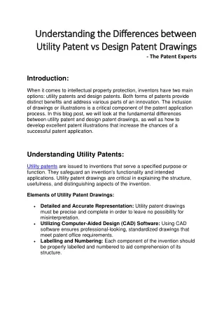 Understanding the Differences between Utility Patent vs Design Patent Drawings