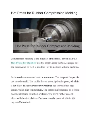 Hot Press for Rubber Compression Molding (1)