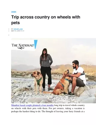 Trip across country on wheels with pets