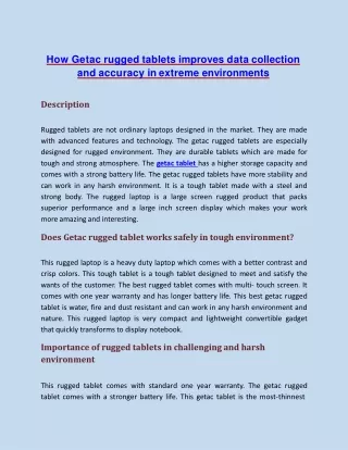 How Getac rugged tablets improves data collection and accuracy in extreme enviro