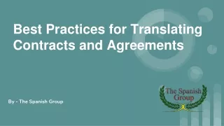 Best Practices for Translating Contracts and Agreements