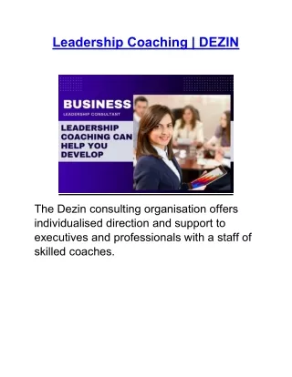 Leadership Coaching | DEZIN
