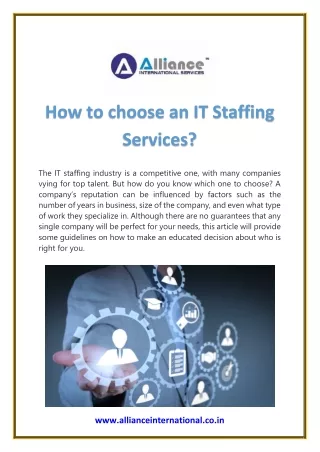 How to choose an IT Staffing Services