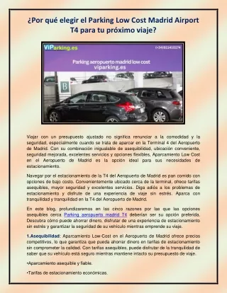 Parking aeropuerto madrid low cost