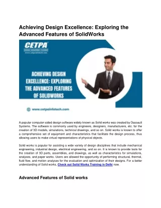 Achieving Design Excellence_ Exploring the Advanced Features of SolidWorks