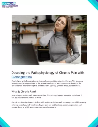 Decoding the Pathophysiology of Chronic Pain with Biomagnetism