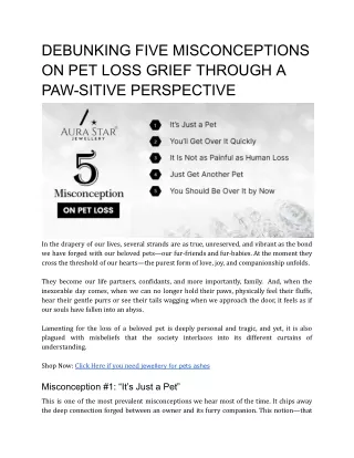 DEBUNKING FIVE MISCONCEPTIONS ON PET LOSS GRIEF THROUGH A PAW-SITIVE PERSPECTIVE