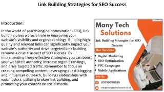 Link Building Strategies for SEO Success