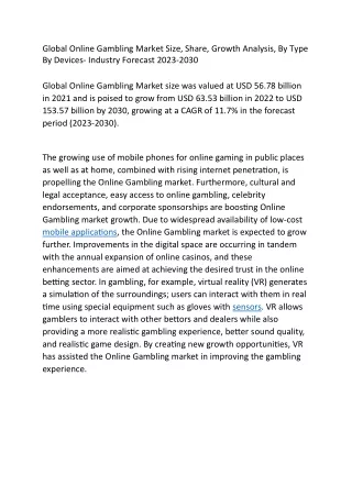 Global Online Gambling Market Size