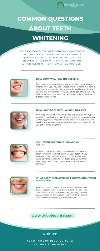 COMMON QUESTIONS ABOUT TEETH WHITENING