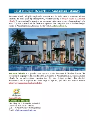 Best Budget Resorts in Andaman Islands