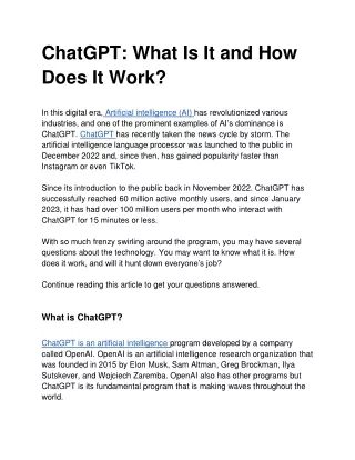 ChatGPT_ What Is It and How Does It Work