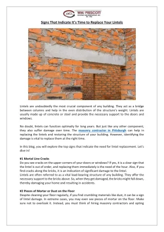 Signs That Indicate It’s Time to Replace Your Lintels