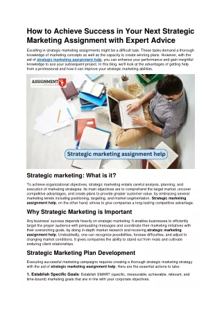 Strategic marketing assignment
