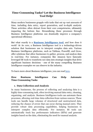 Time-Consuming Tasks_ Let the Business Intelligence Tool Help!